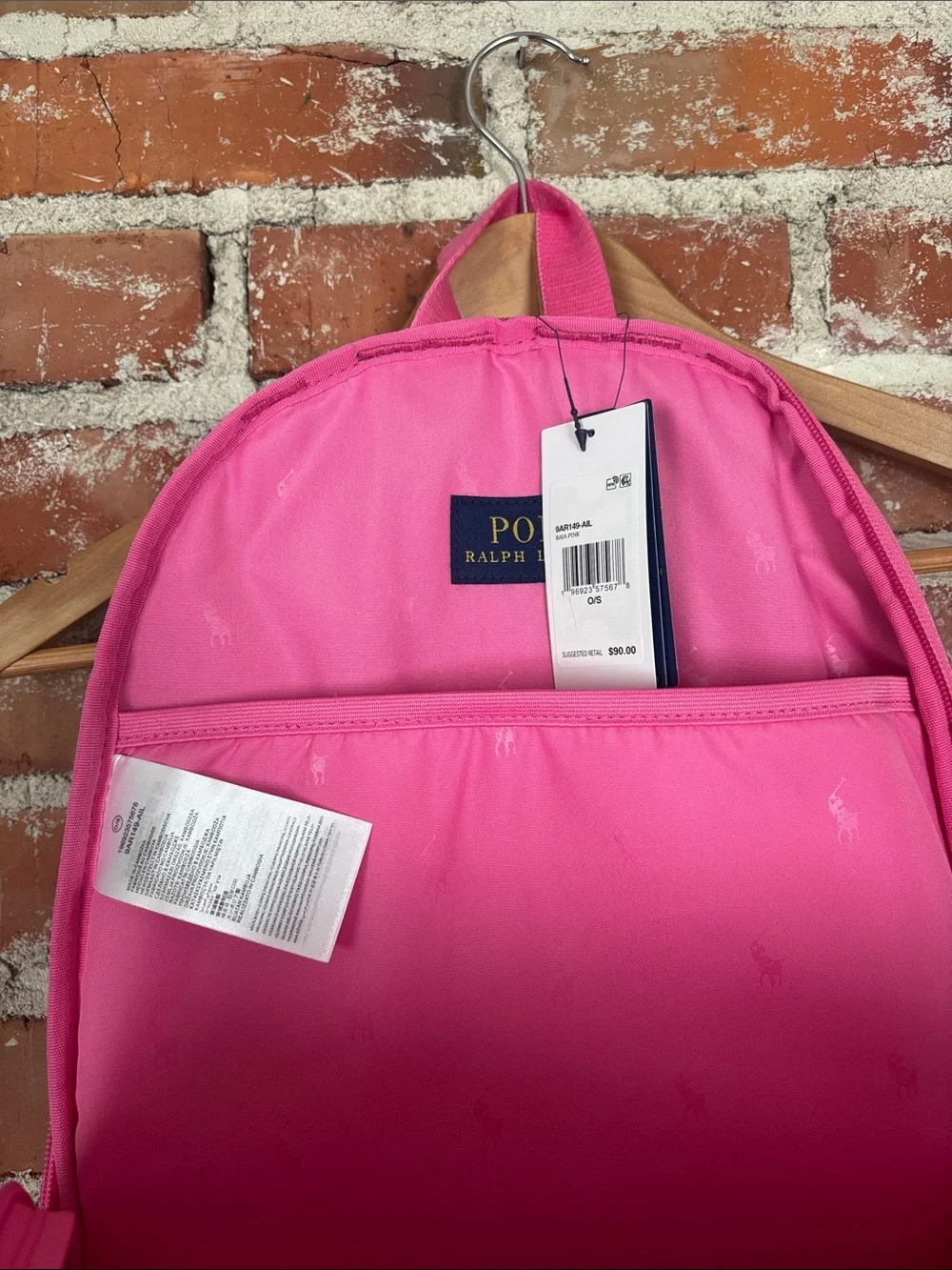 Polo by Ralph Lauren Hot Pink Kids Backpack with Bear Patch